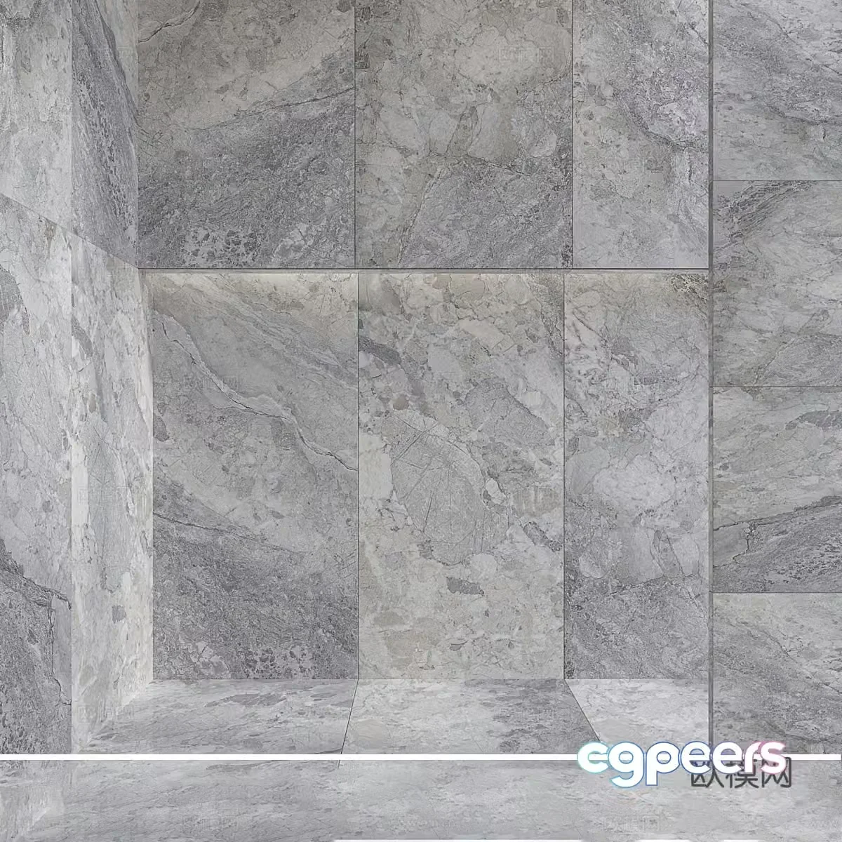 New Chinese tiles rock slabs antique tiles 3D model