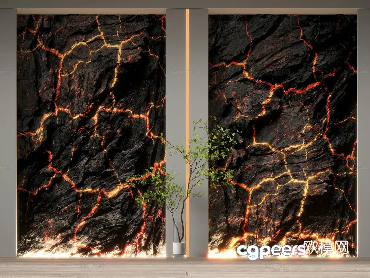 Modern wool stone background wall molten rock volcanic stone wall 3d model