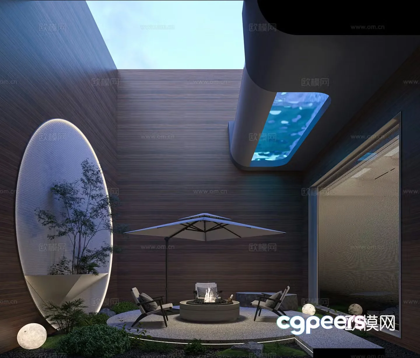 Sinking garden landscape 3d model