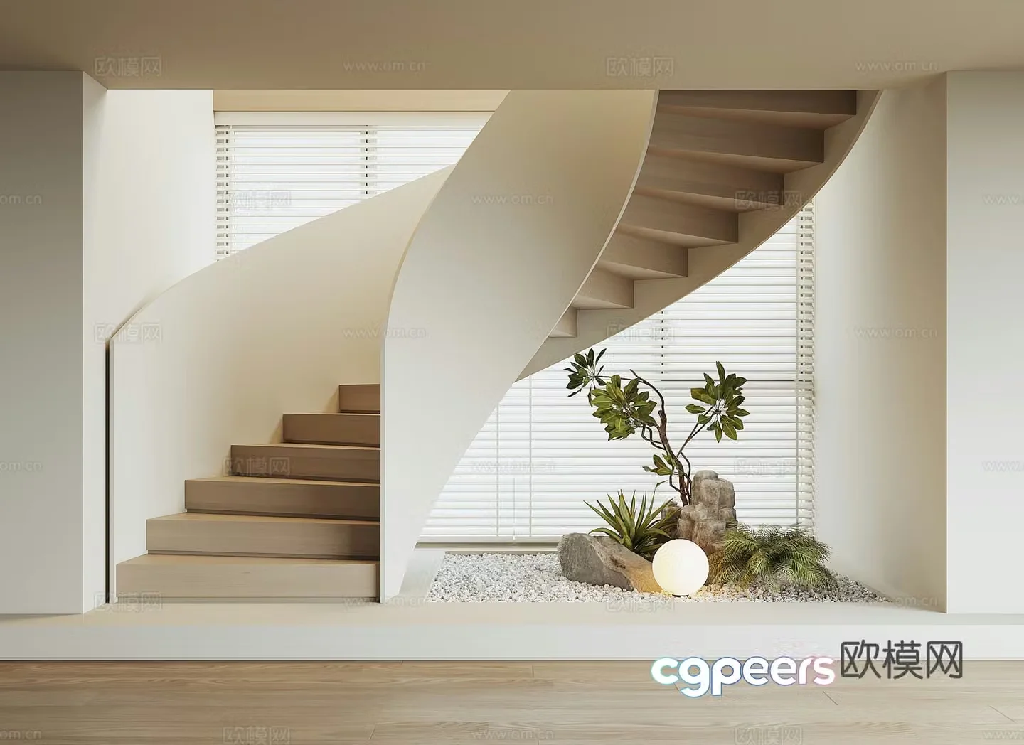 Modern spiral staircase 3d model