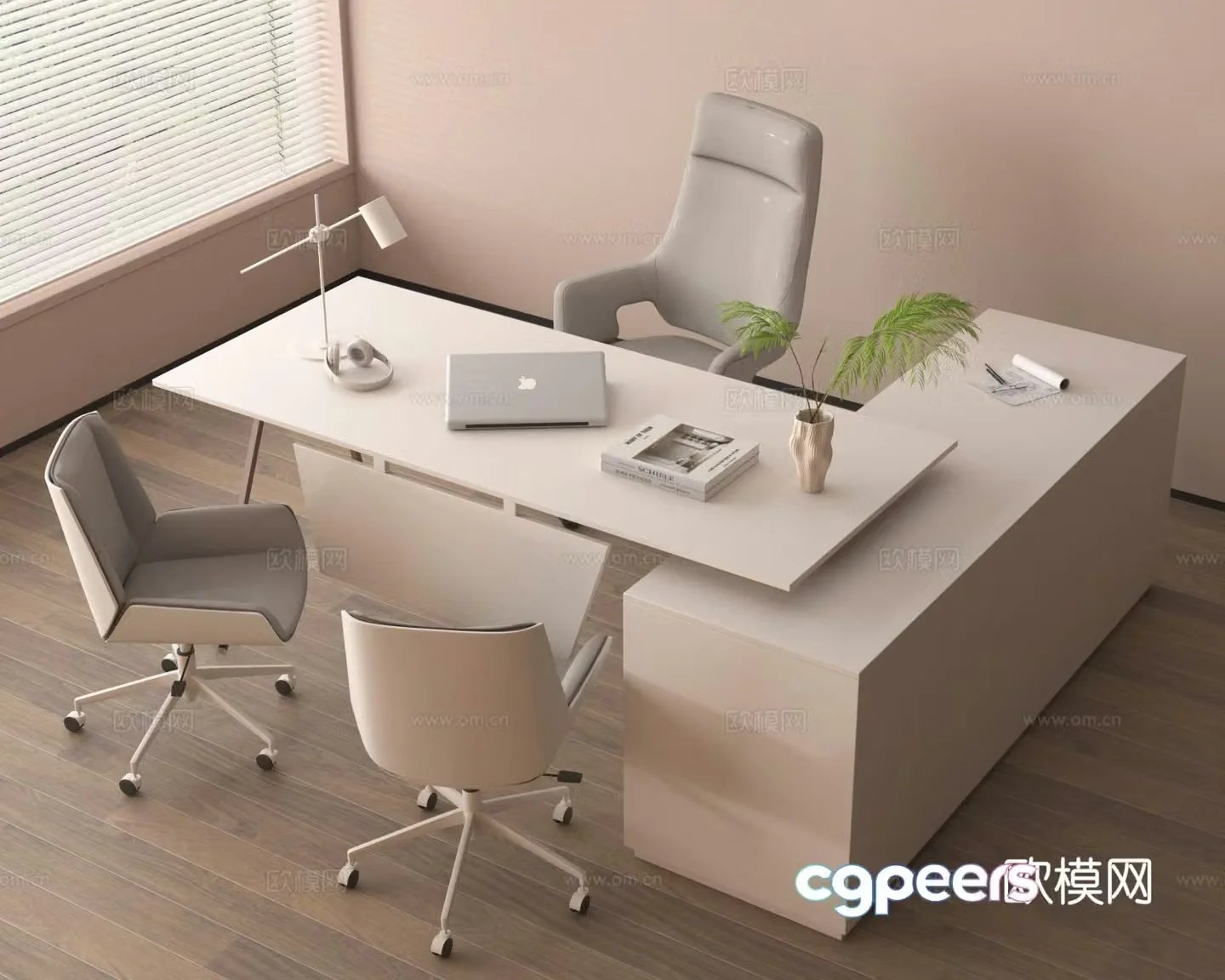 Boss table office desk chair desk desk 3d model