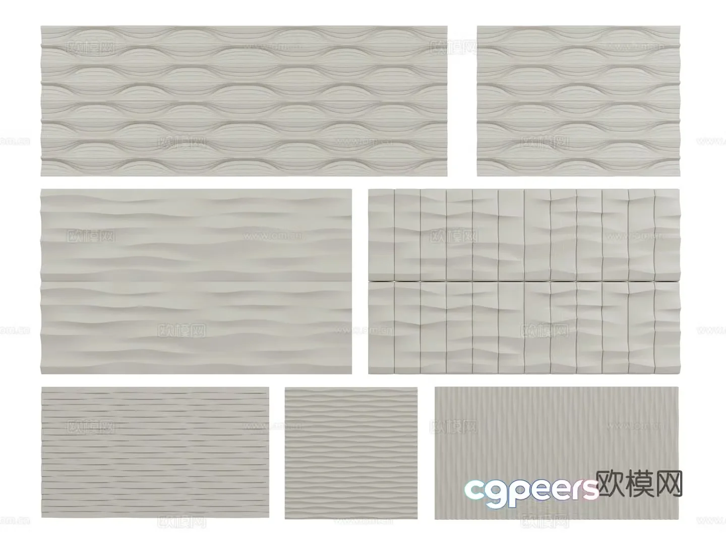 Modern background wall wavy wall wavy board shaped wall 3d model