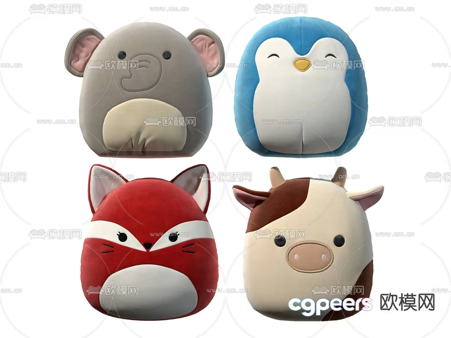 Modern children’s plush toy doll 3d model