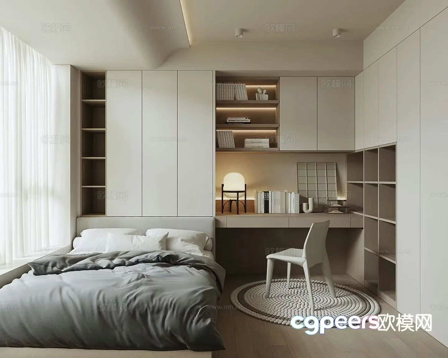 Modern tatami bedroom 3d model