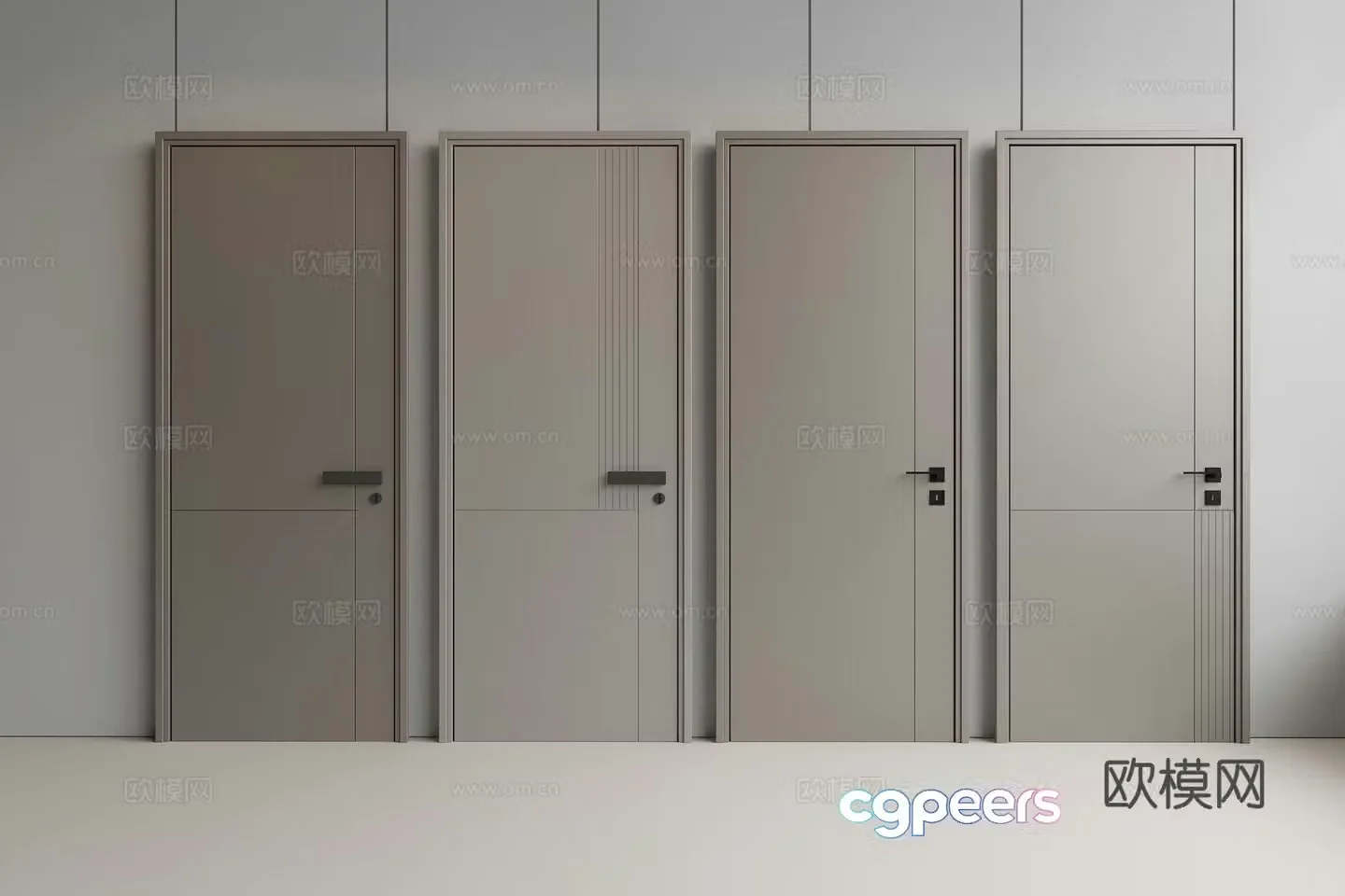 Modern door Single-open door Swing door Bedroom door Entrance door Minimalist door 3D model