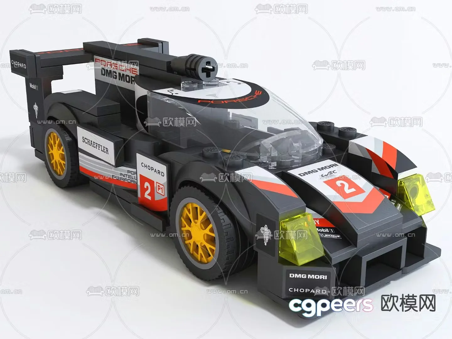 Toy sports car building blocks Lego decorative ornaments 3D model