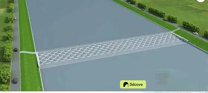 Aerial View Of A Road With A Median