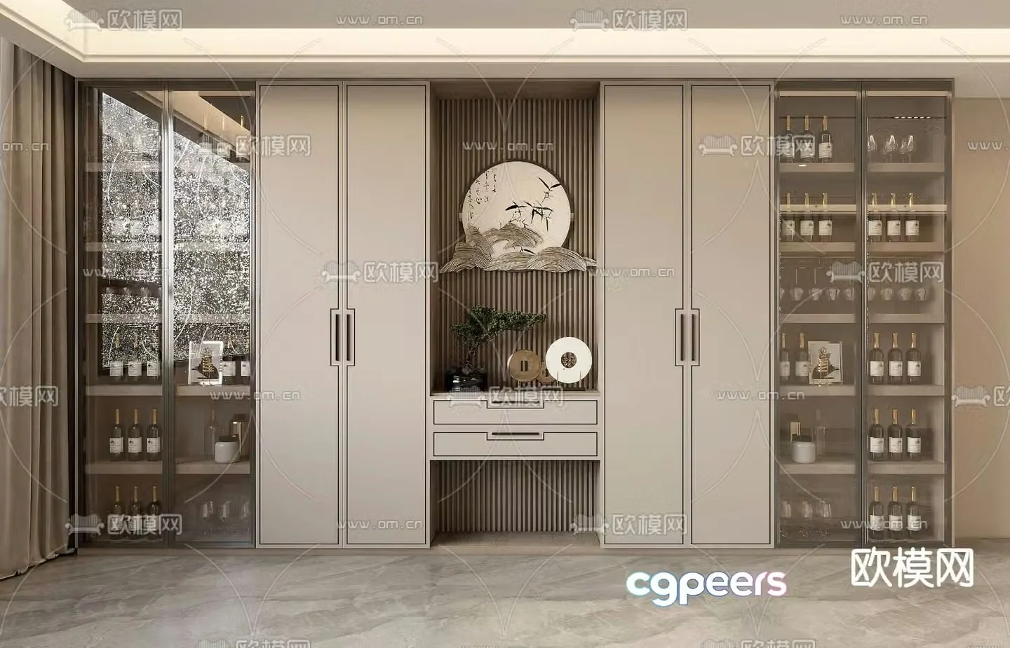 New Chinese wine cabinet 3D model