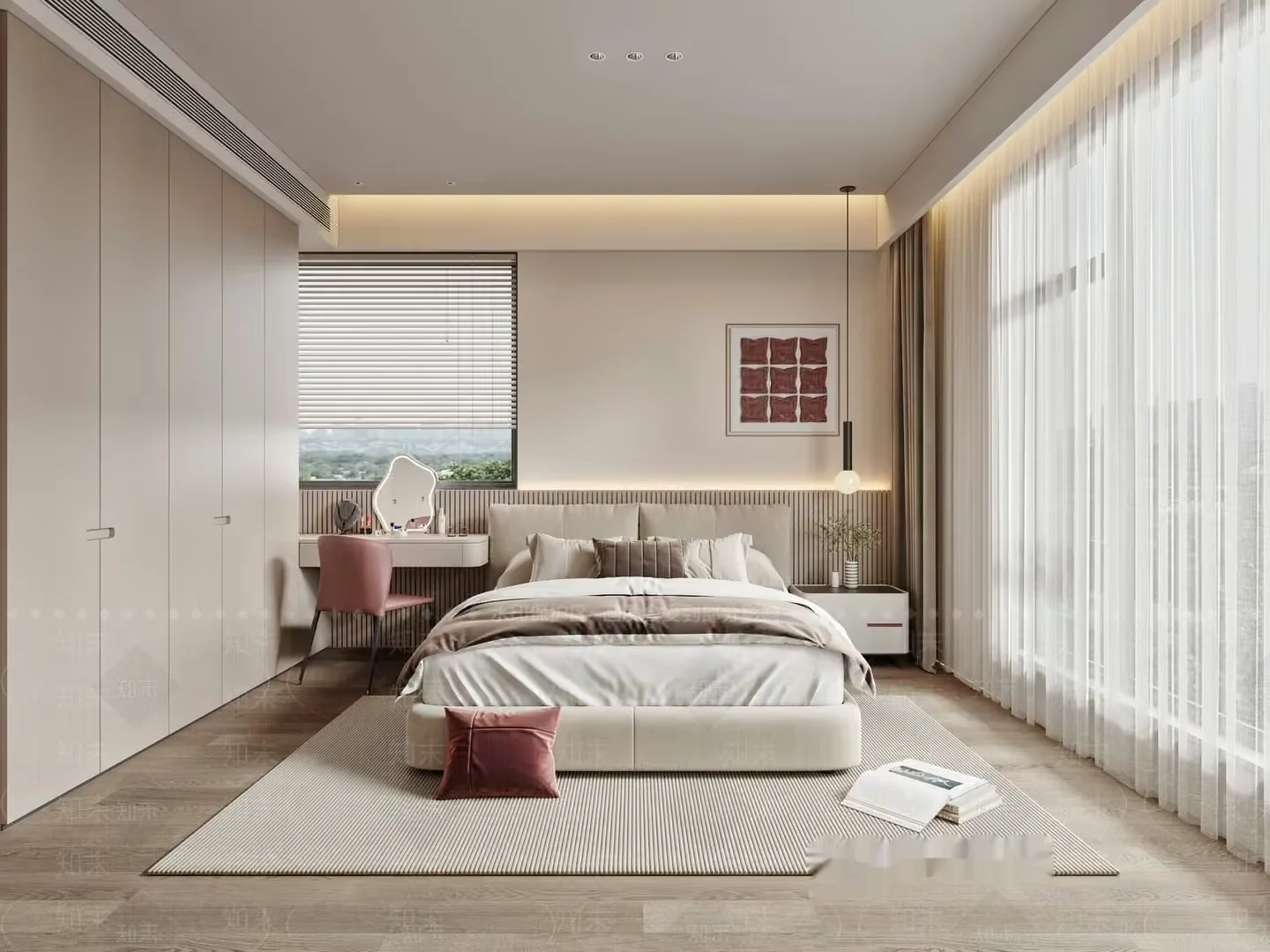 Modern Minimalist Bedroom 3D Model – 5772 – VRAY Render