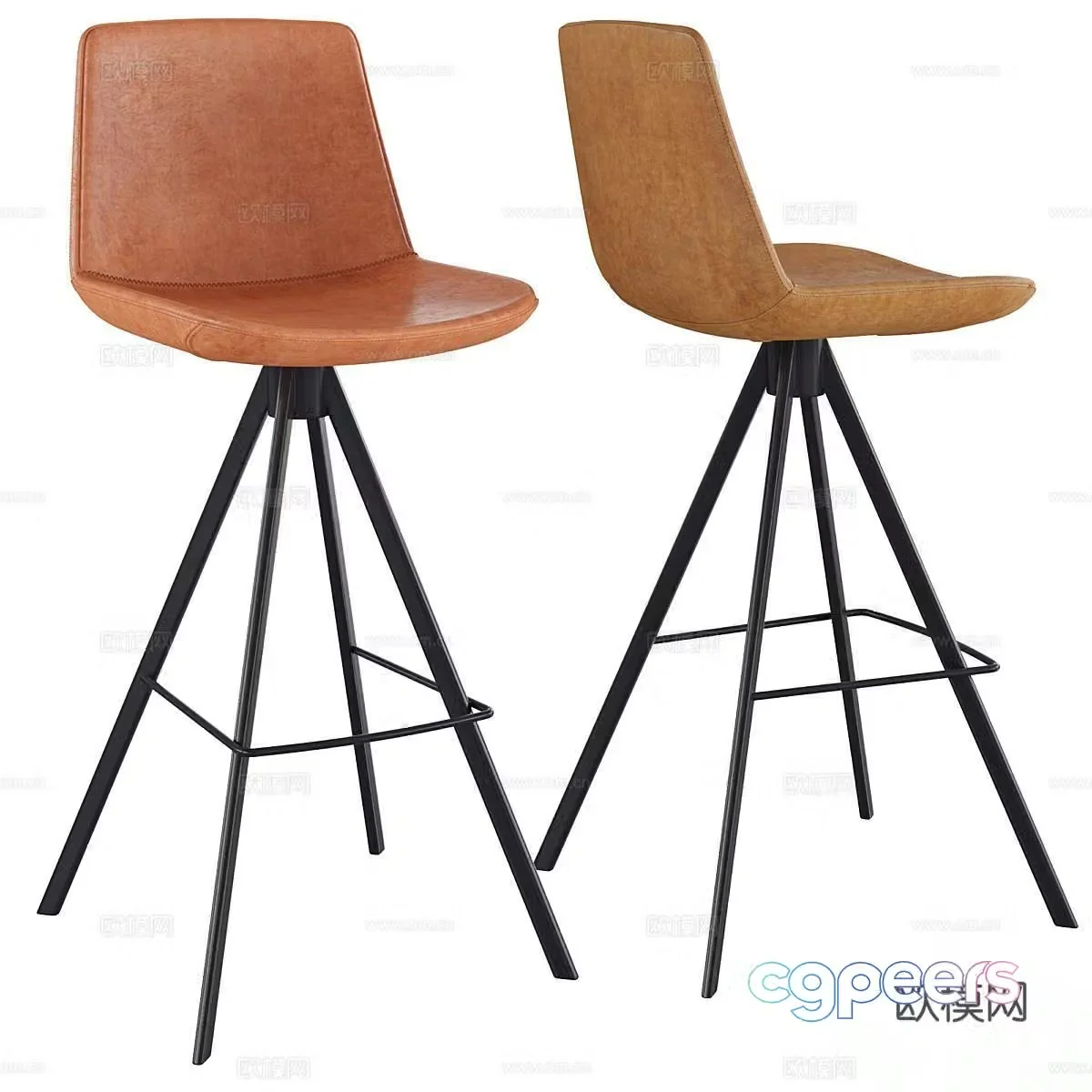 Zelda modern bar chair leather bar chair American bar chair retro bar chair bar stool 3d model