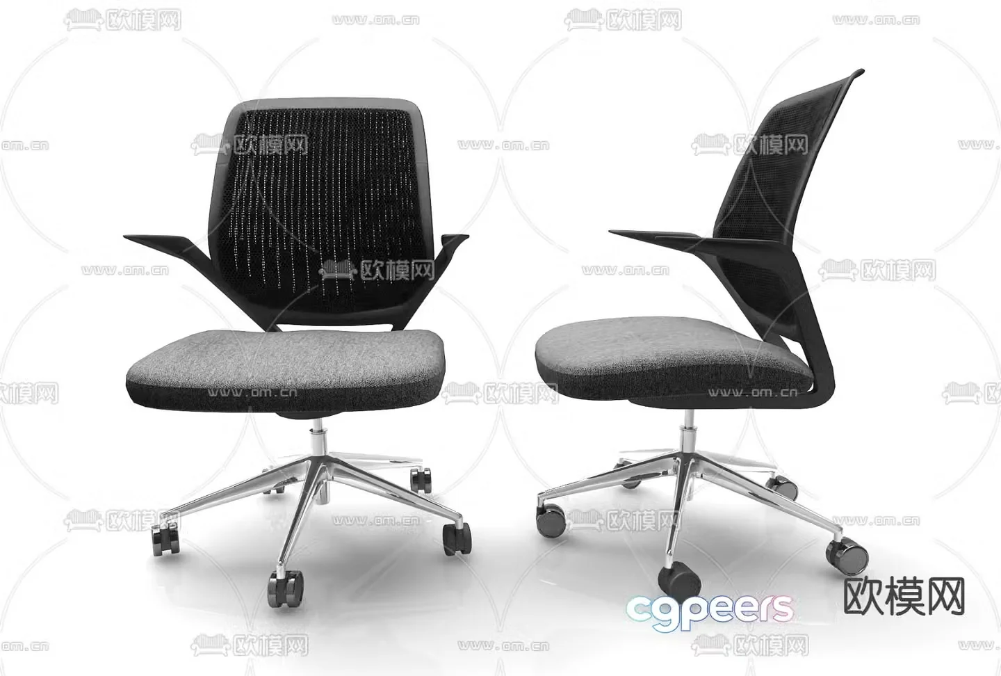 Modern single chair office chair training chair 3d model