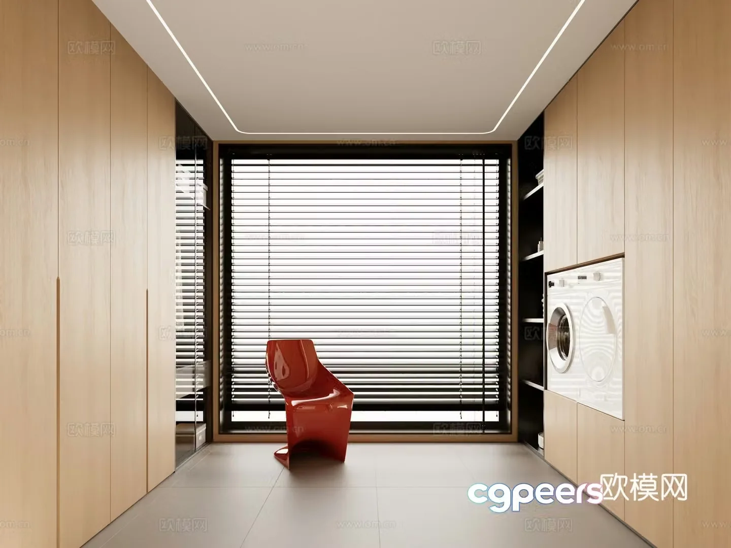 Modern buttercloakroom Master bedroom cloakroom Open cloakroom Walk-in cloakroom Laundry 3d model