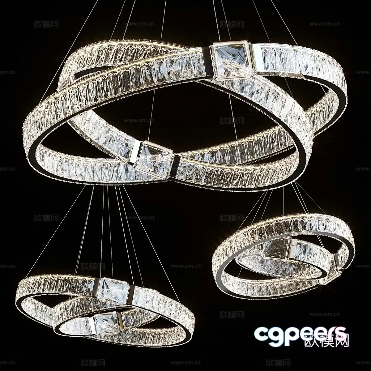 Modern light luxury SYLVEST decorative chandelier 3d model