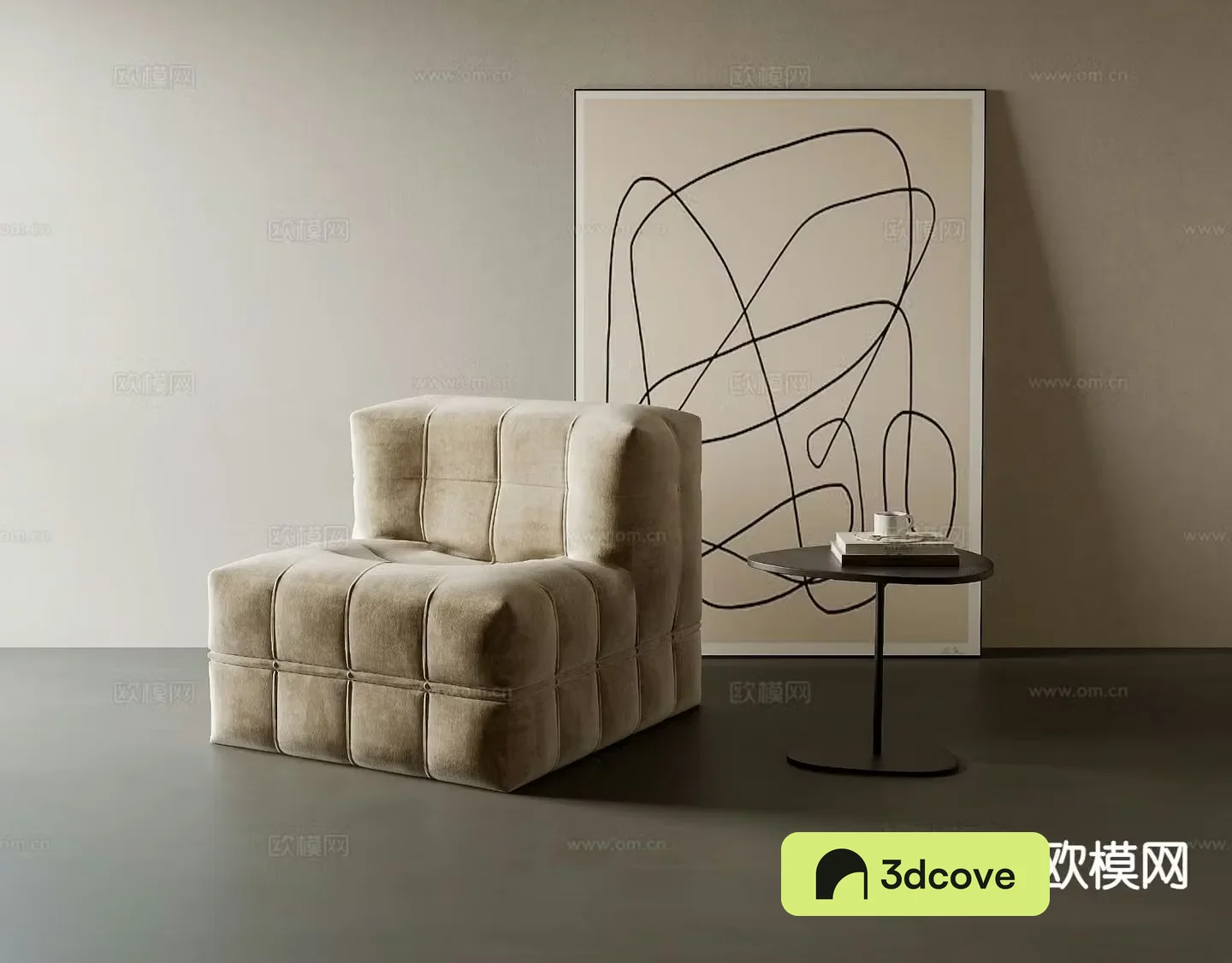 Wabi-sabi single sofa leisure sofa