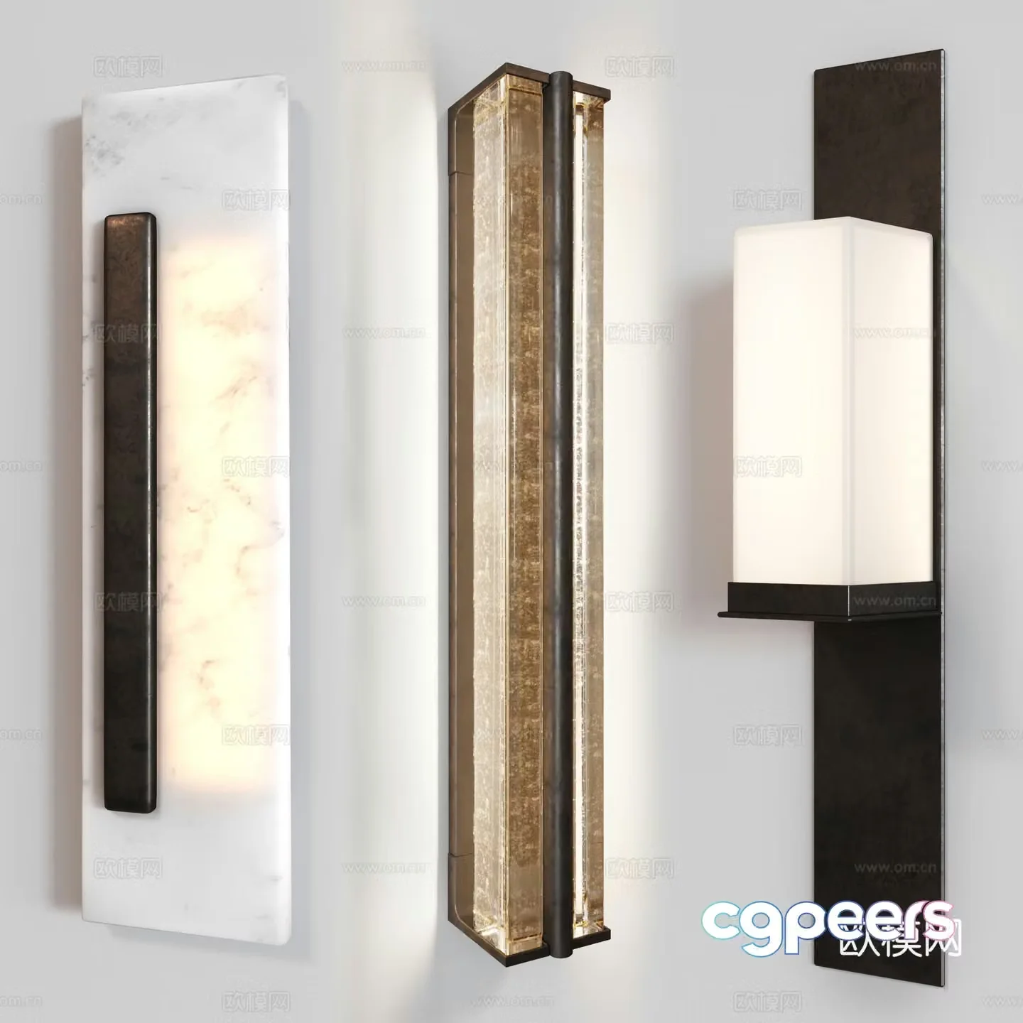 New Chinese style light luxury decorative wall light 3D model
