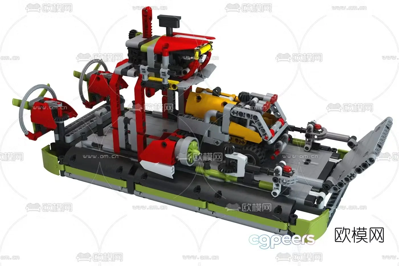 Modern steamboat building blocks 3d model