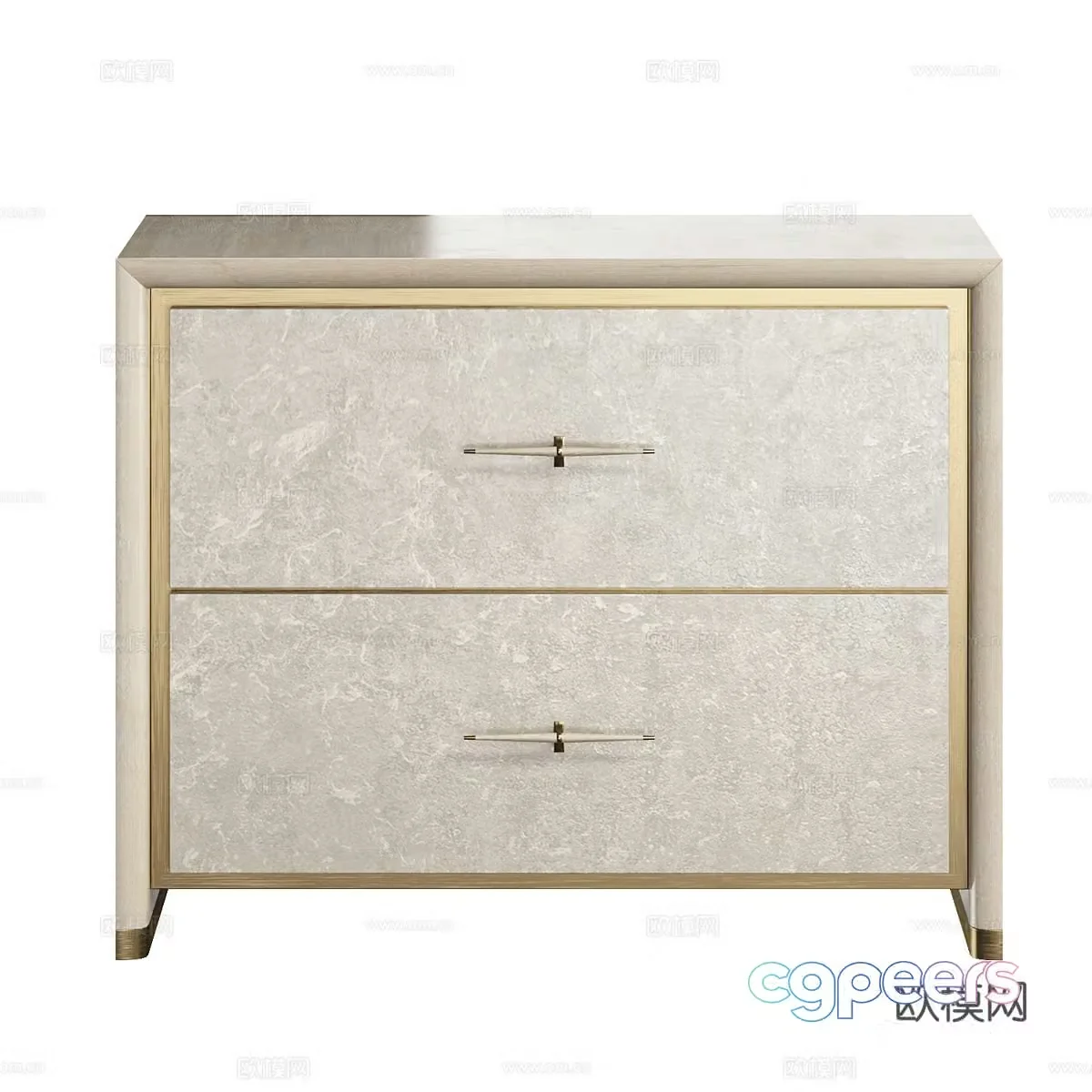 New Chinese style light luxury bedside table 3D model
