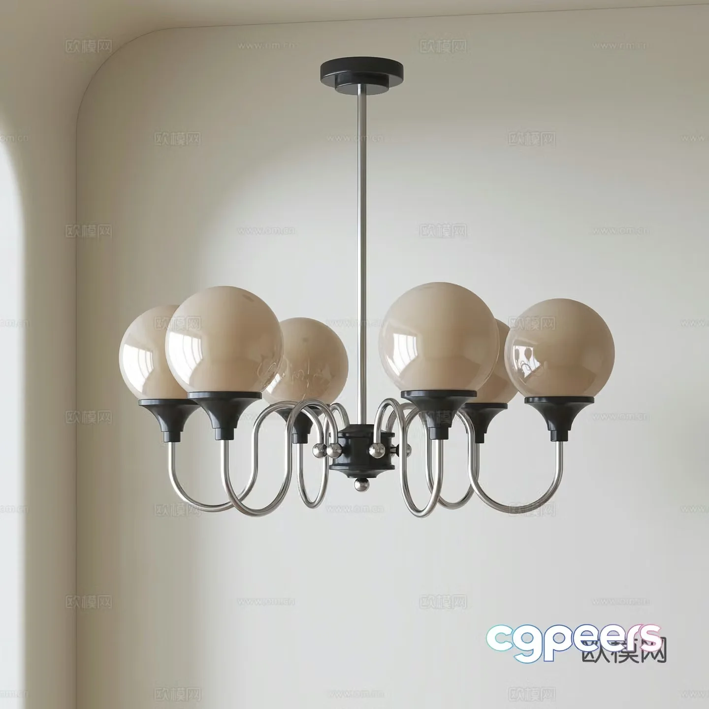 Nordic medieval chandelier 3d model