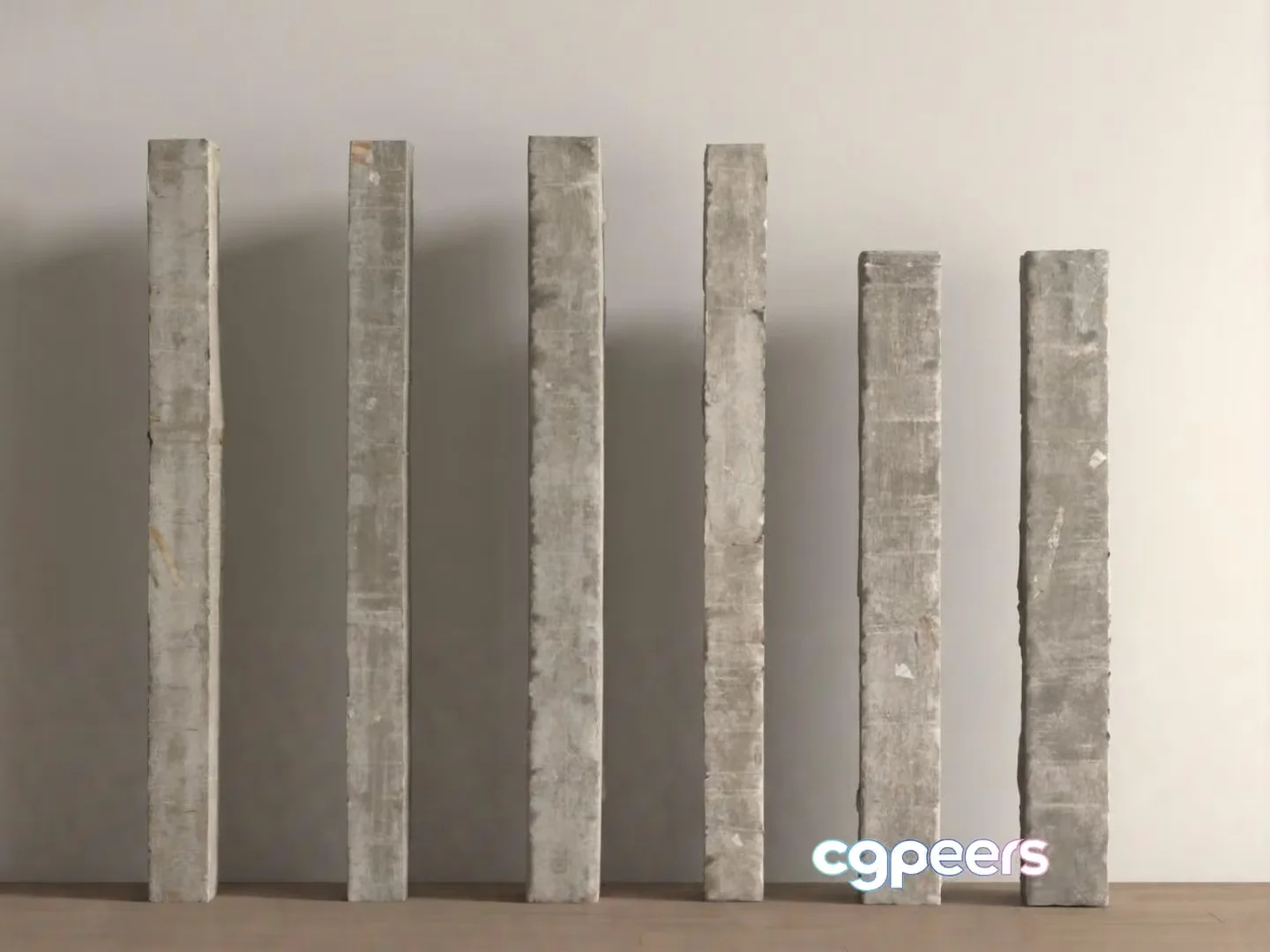 Concrete Pillars 3D Model – 14110 – VRAY Render