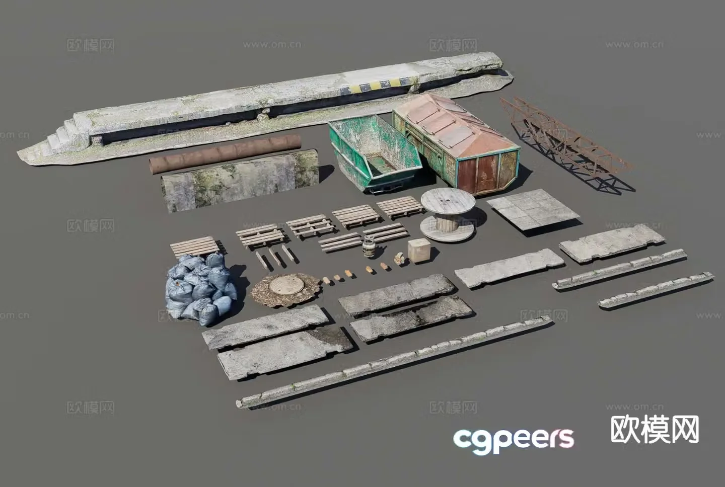 3D model of dilapidated urban pavement facilities