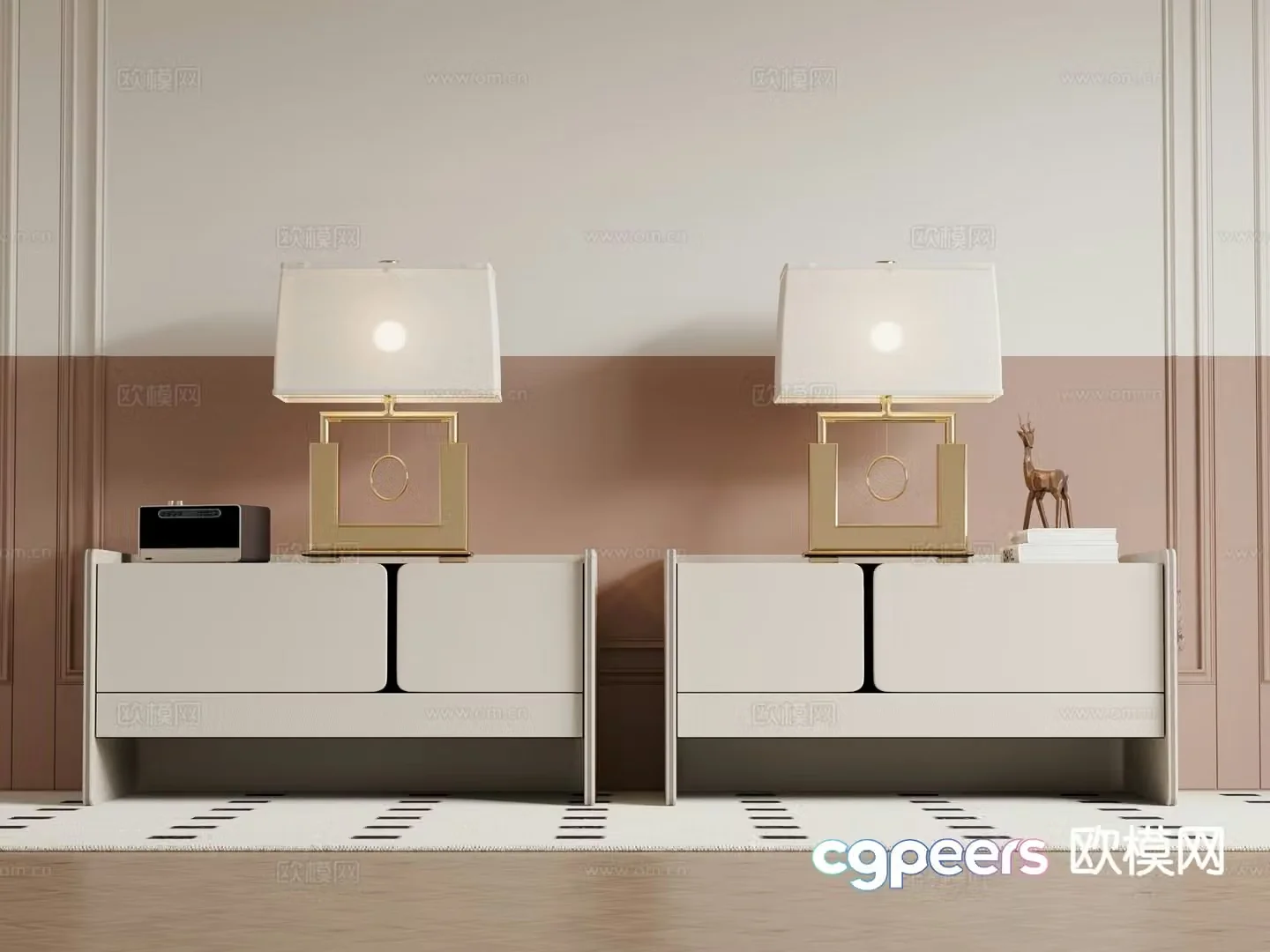 Modern bedside table 3d model