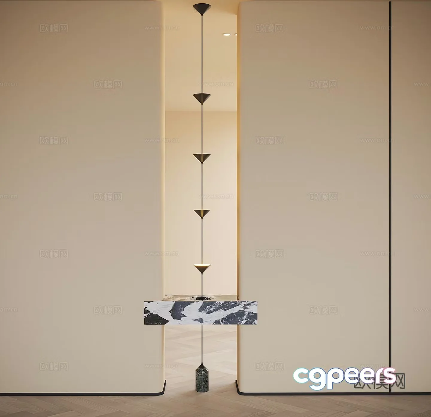 Modern decorative entrance partition 3d model