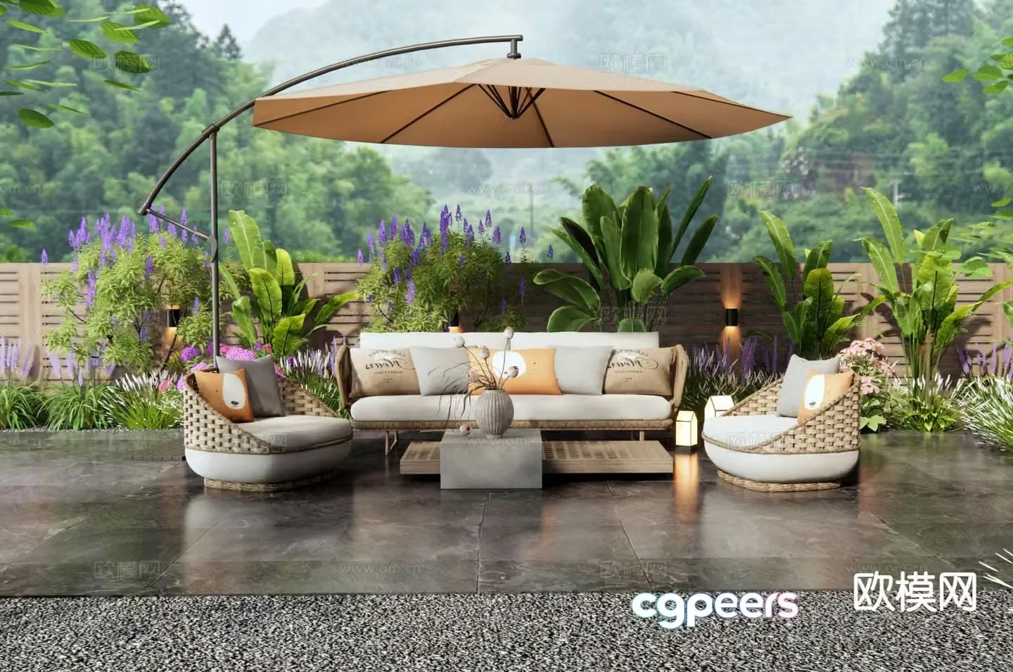 Modern outdoor sofa patio sofa 3d model