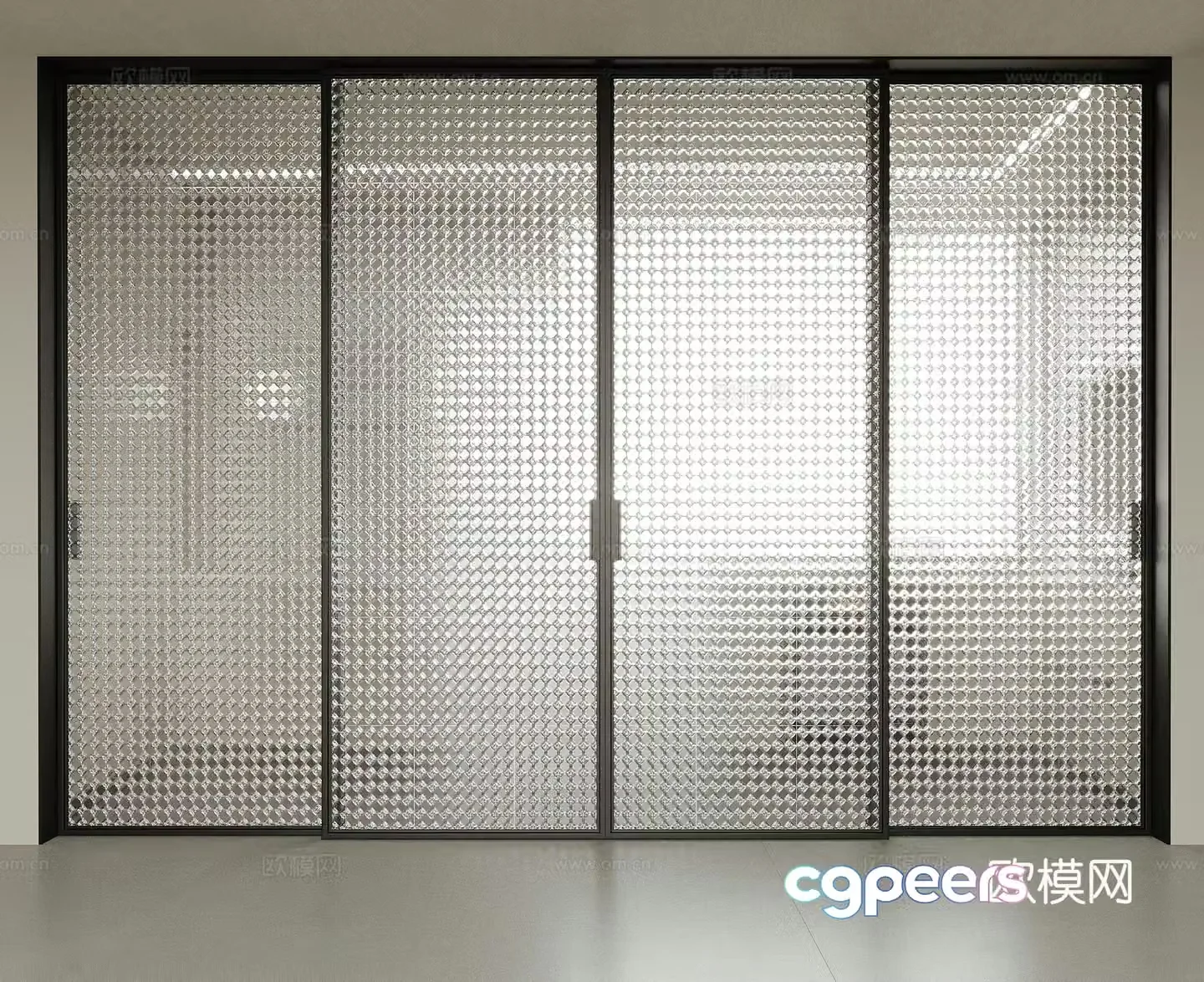 Modern glass door sliding door kitchen door 3d model