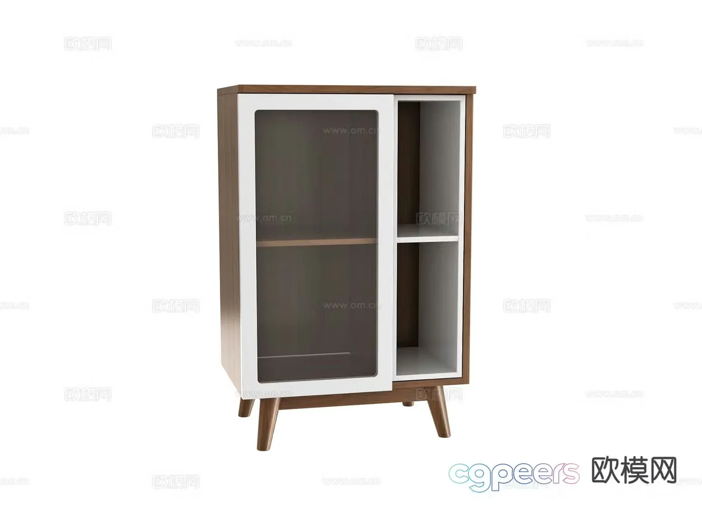 Solid wood sideboard 3d model