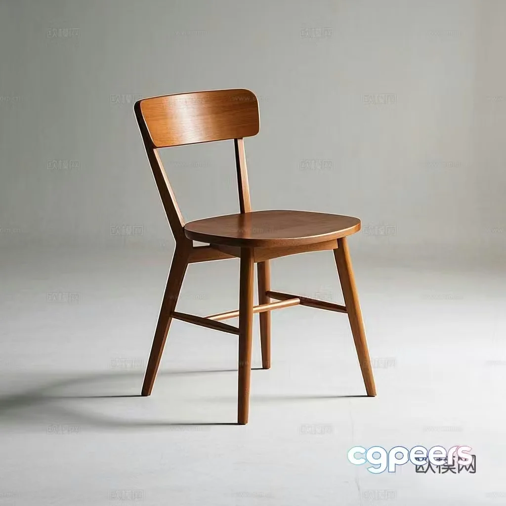 Wooden chair Single chair Dining chair Leisure chair 3d model