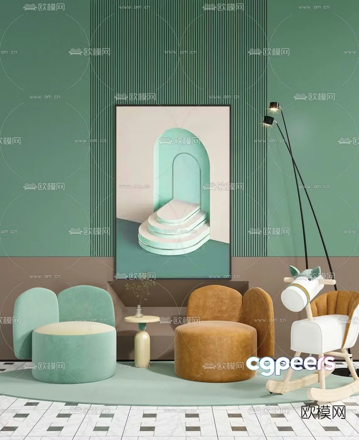 Modern children’s lounge chair 3d model