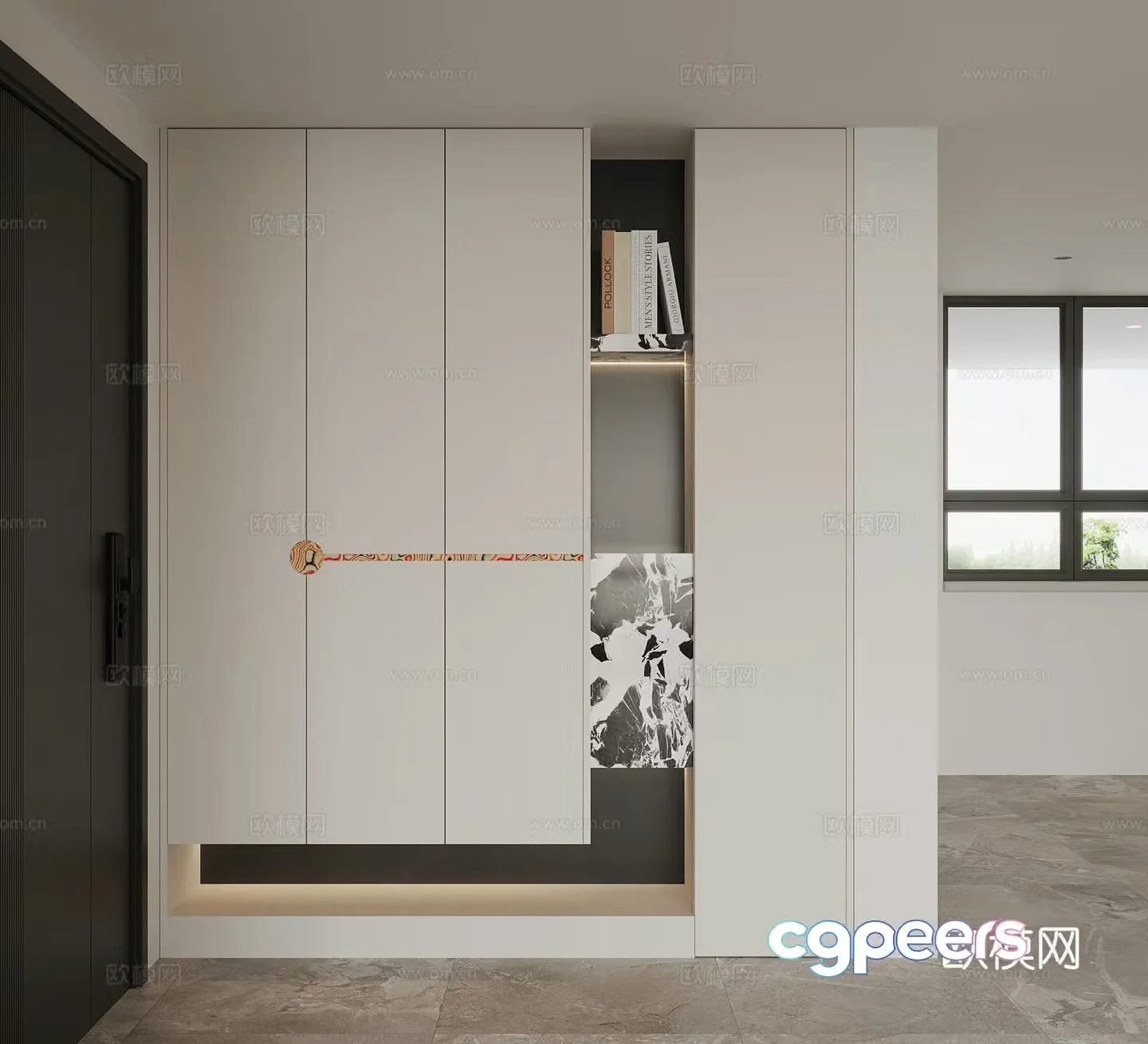 Modern minimalist shoe cabinet entrance shoe cabinet 3D model