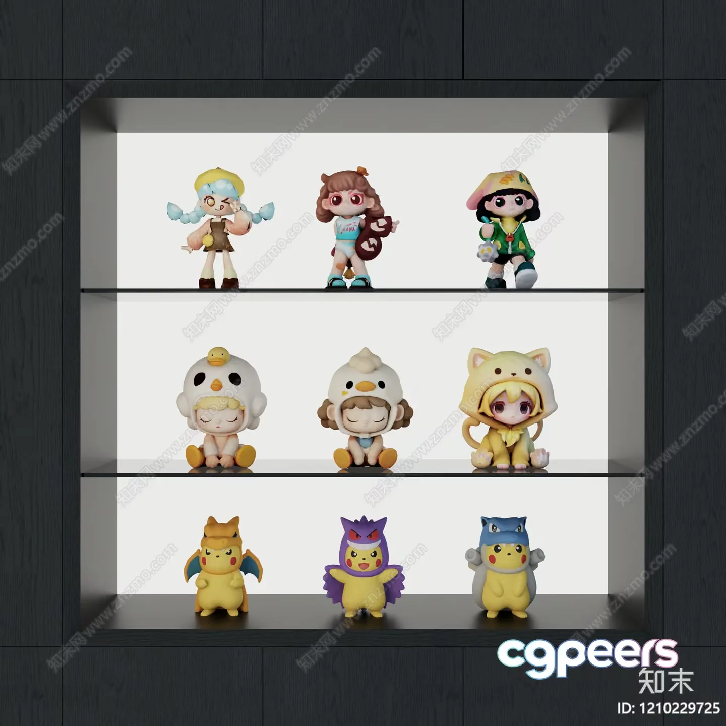 Small Toy Figurines 3D Model – 8755 – VRAY Render