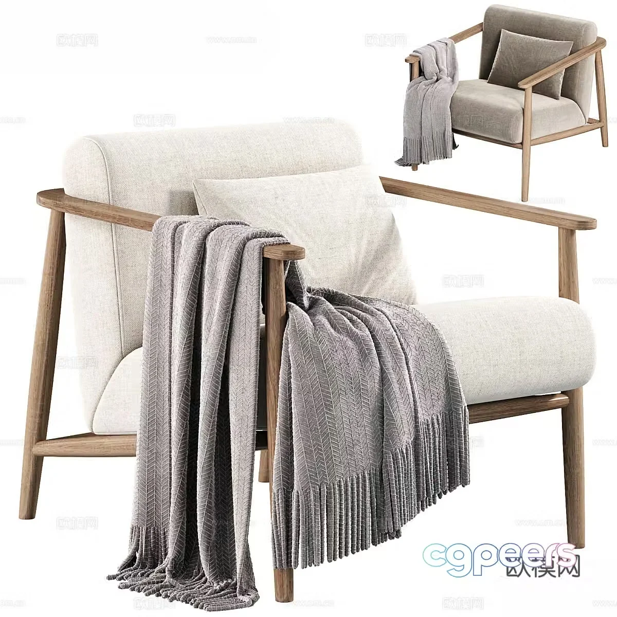 New Chinese armchair 3d model