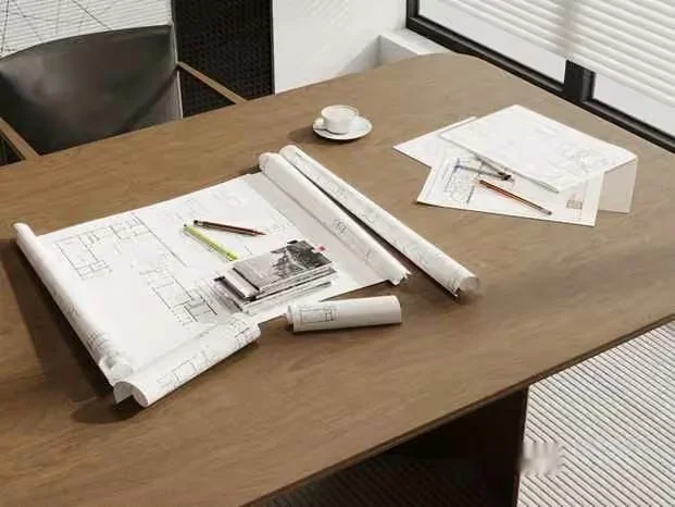 A Desk With Drafting Supplies 3D Model – 1732 – CORONA Render