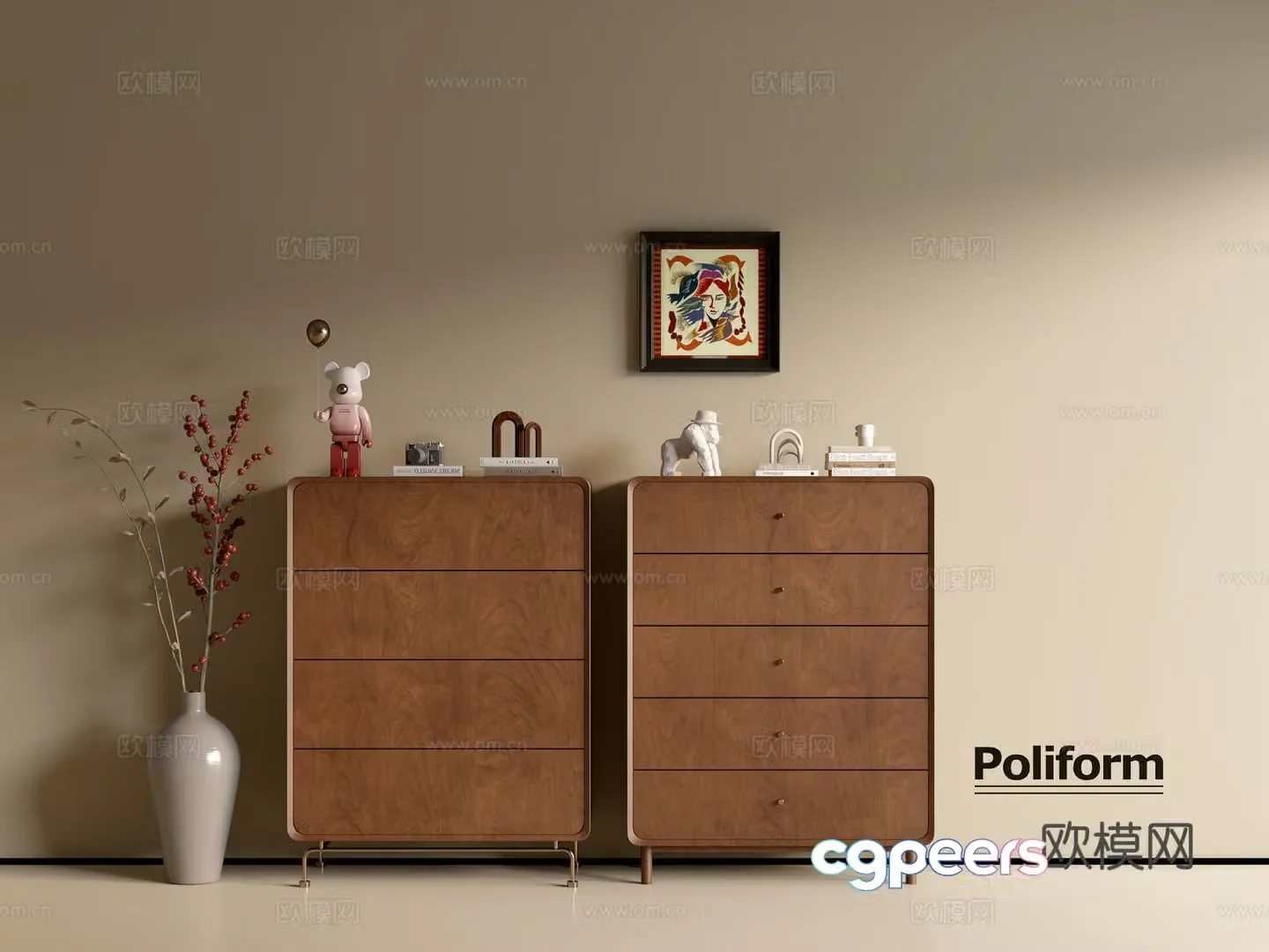 Modern wood grain cabinet ins wind minimalist wind cabinet whole cabinet sideboard balcony cabinet storage 3D model