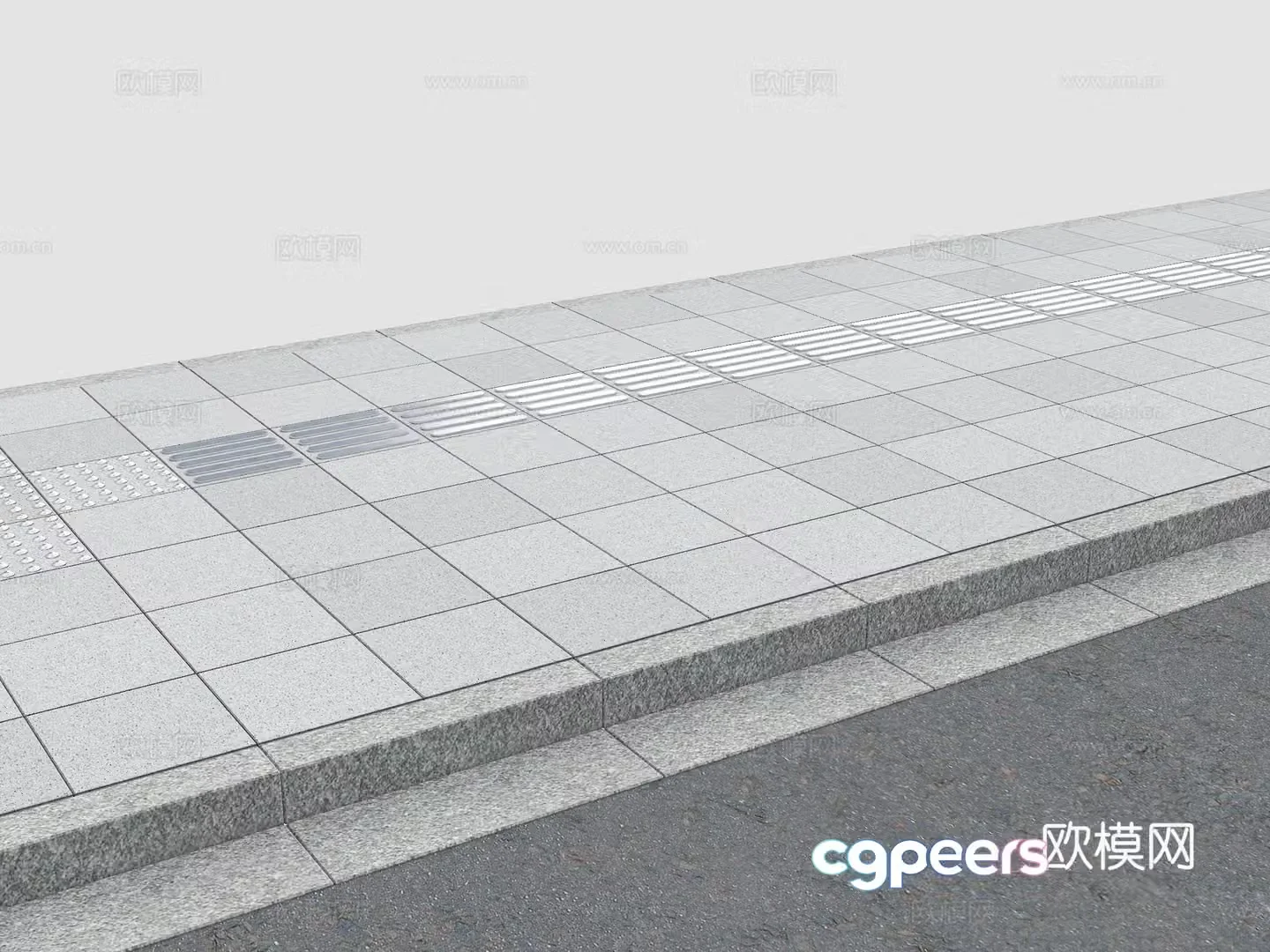 Stainless steel blind path Municipal sidewalk Airport blind path Municipal blind path Blind path 300 stainless 3D model