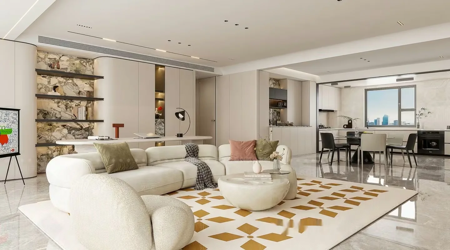 Modern Living Room 3D Model – 19512 – VRAY Render