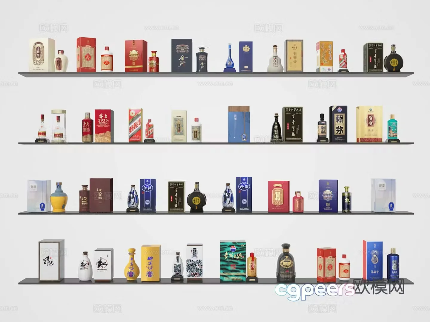 Liquor wine wine bottle wine box 3d model