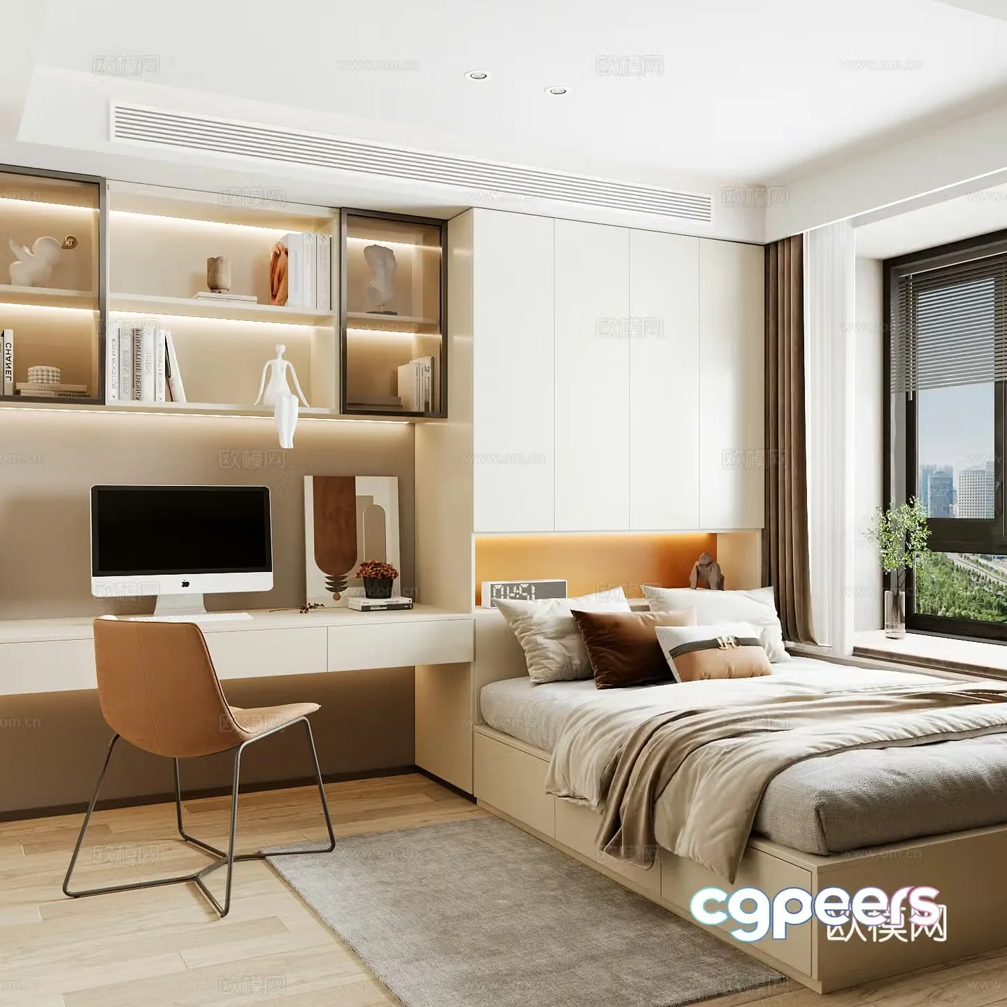 Modern home bedroom Modern bedroom Italian bedroom Simple bedroom Italian bed 3d model