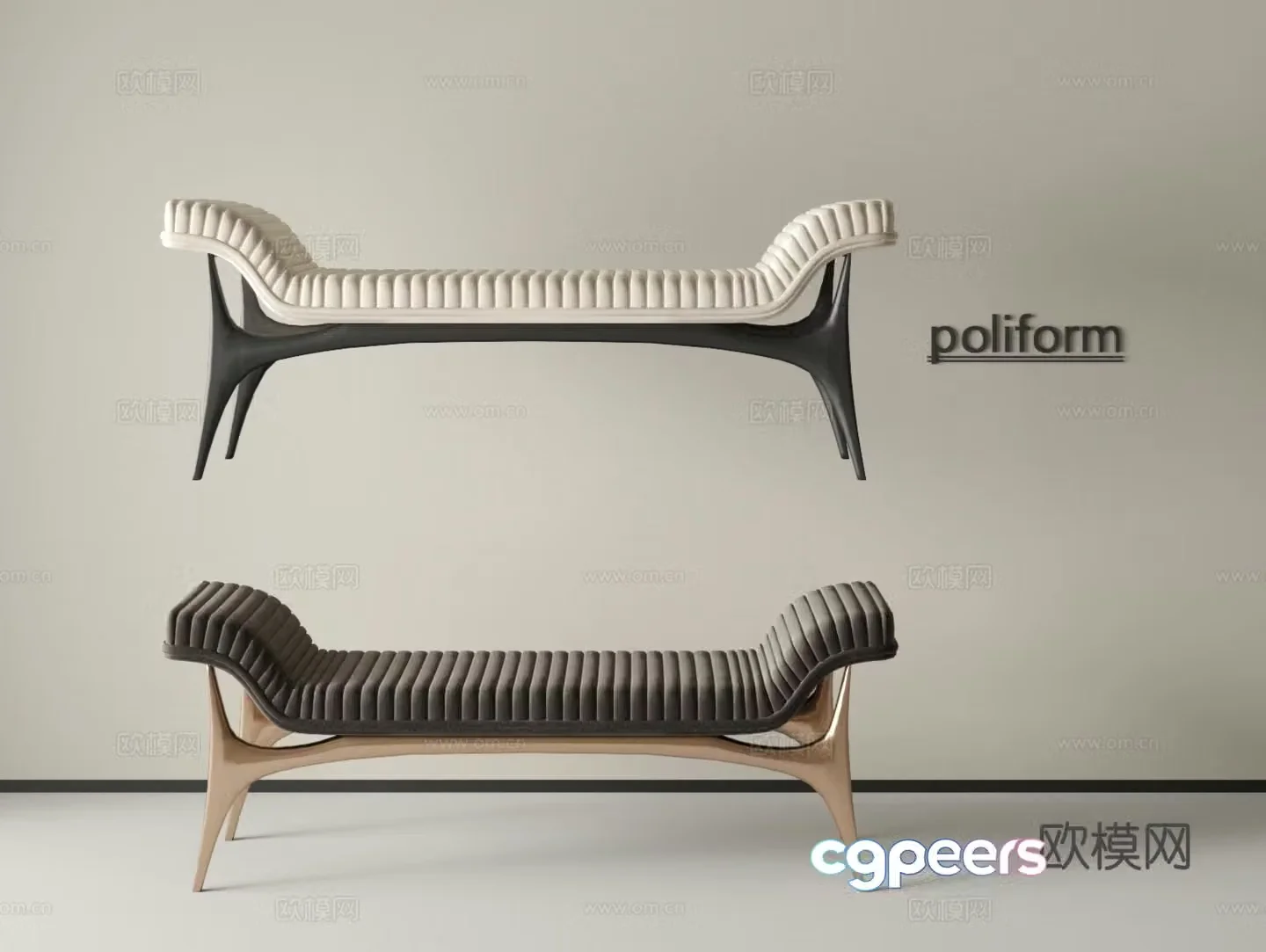 Modern bed tail stool bench shoe change stool sofa stool piano key stool 3d model