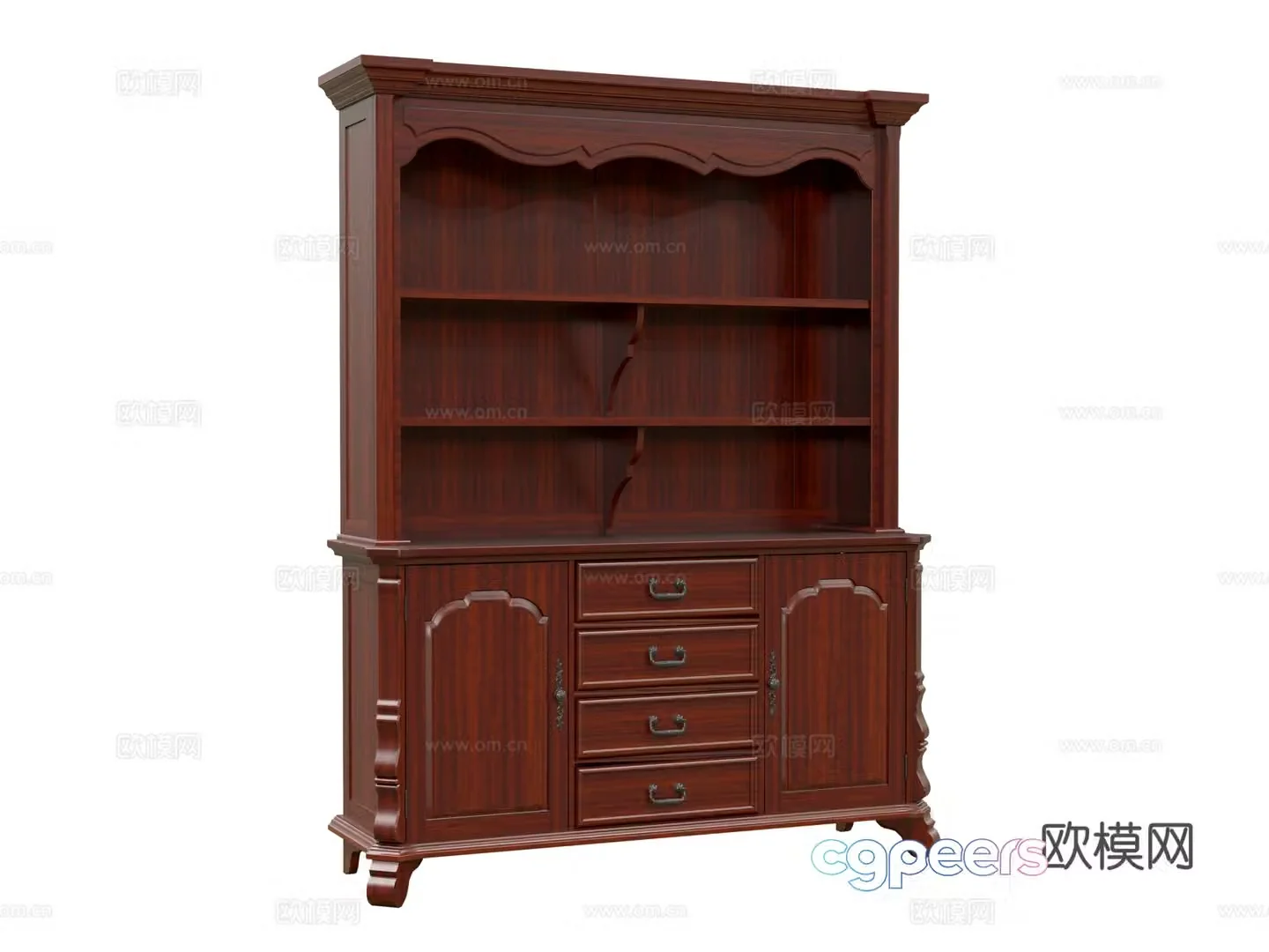 American bookcase 3d model