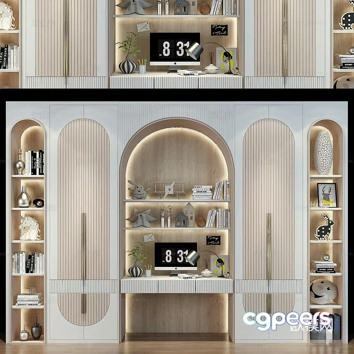 Modern children’s bookcase 3d model