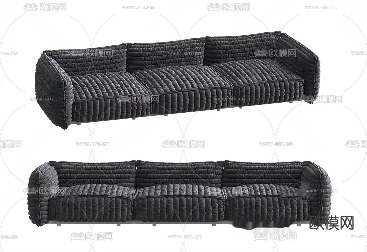 Modern Dark Gray Couch 3D Model – 10359 – VRAY Render