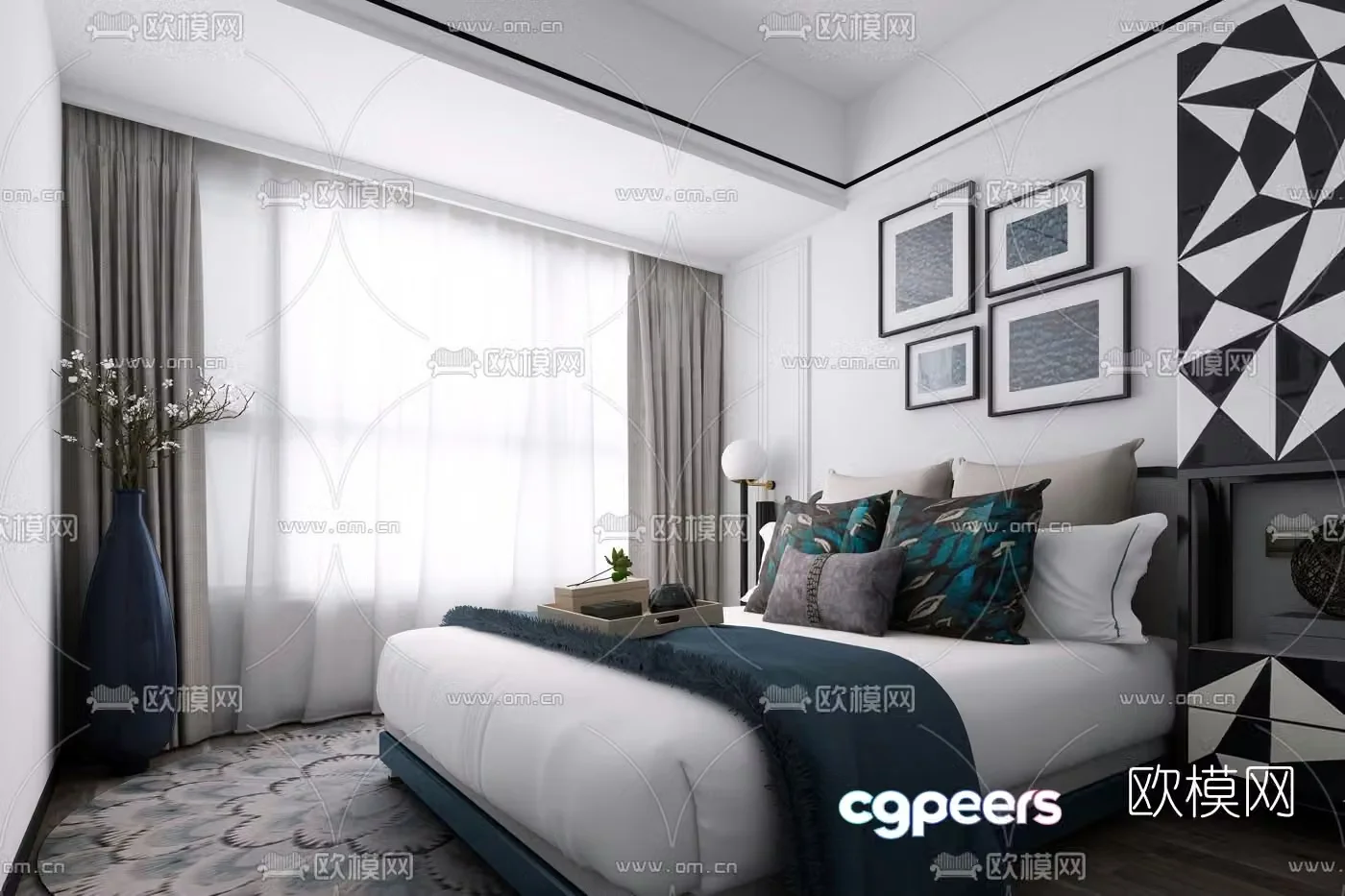 Shang Shang International’s new work modern and fashionable bedroom 3D model