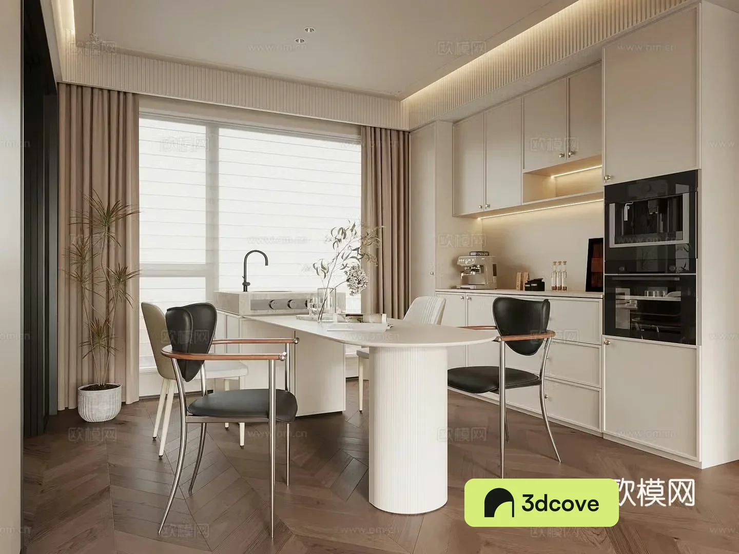Home restaurant French cream restaurant wine cabinet sideboard dining table island