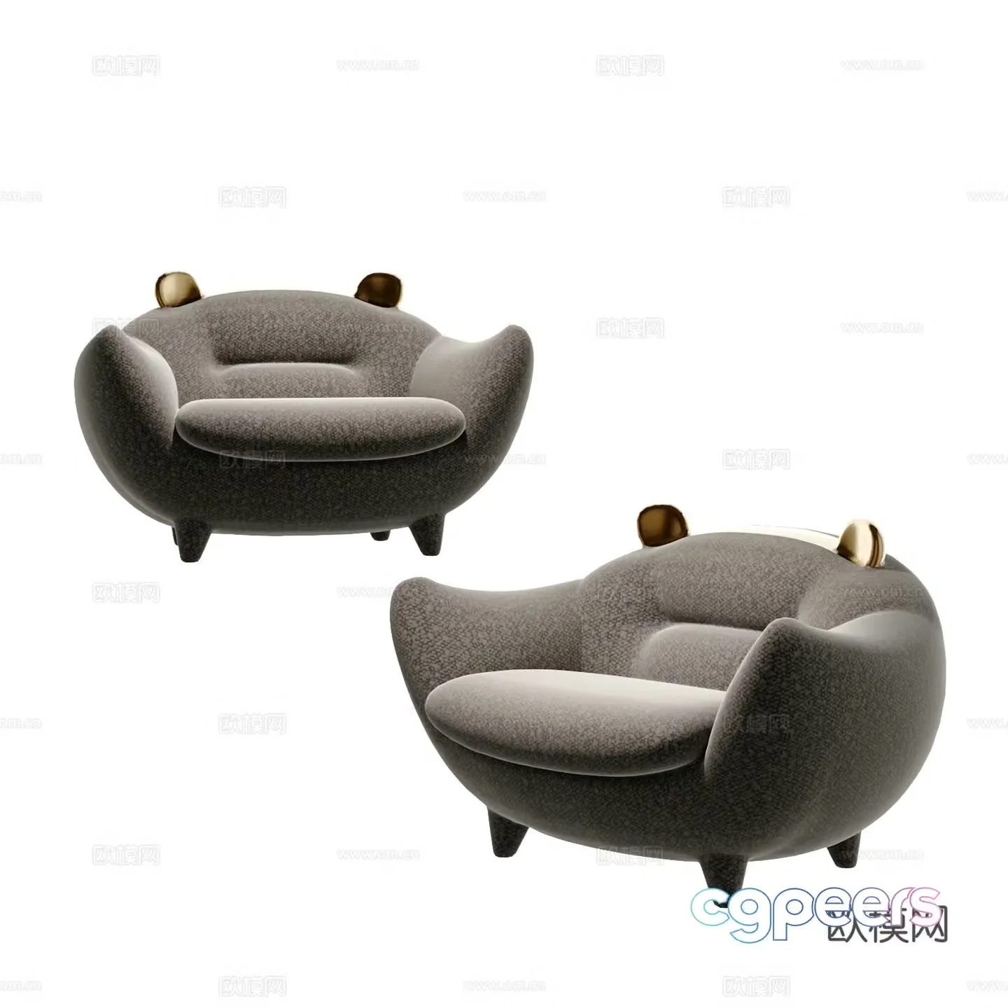 Modern sofa chair leisure chair 3d model
