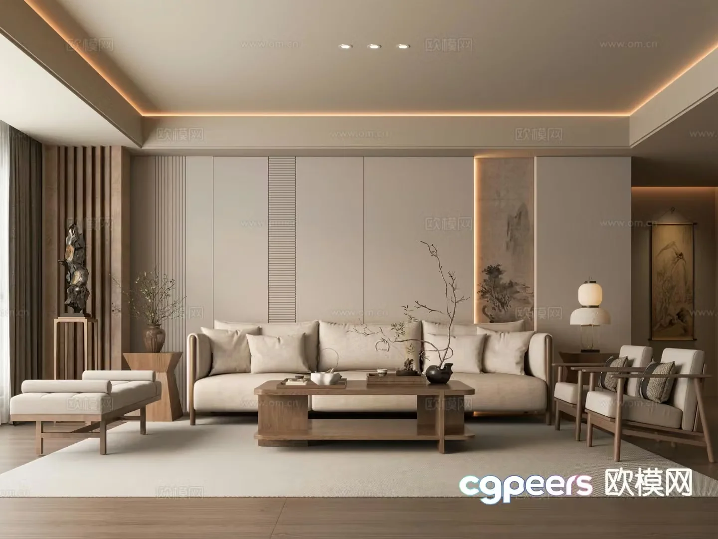 New Chinese style living room 3d model