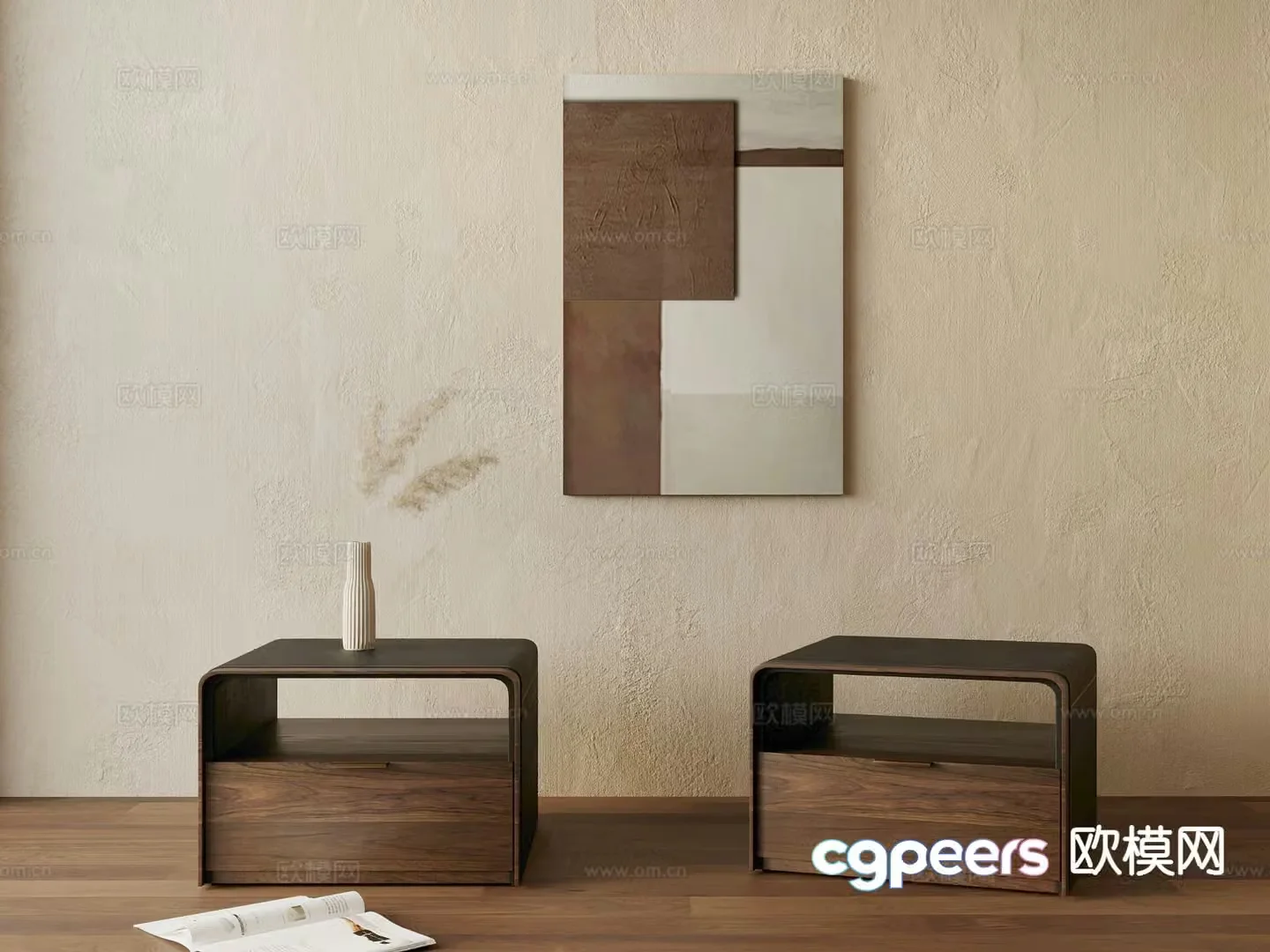 wabi-sabi bedside table 3d model