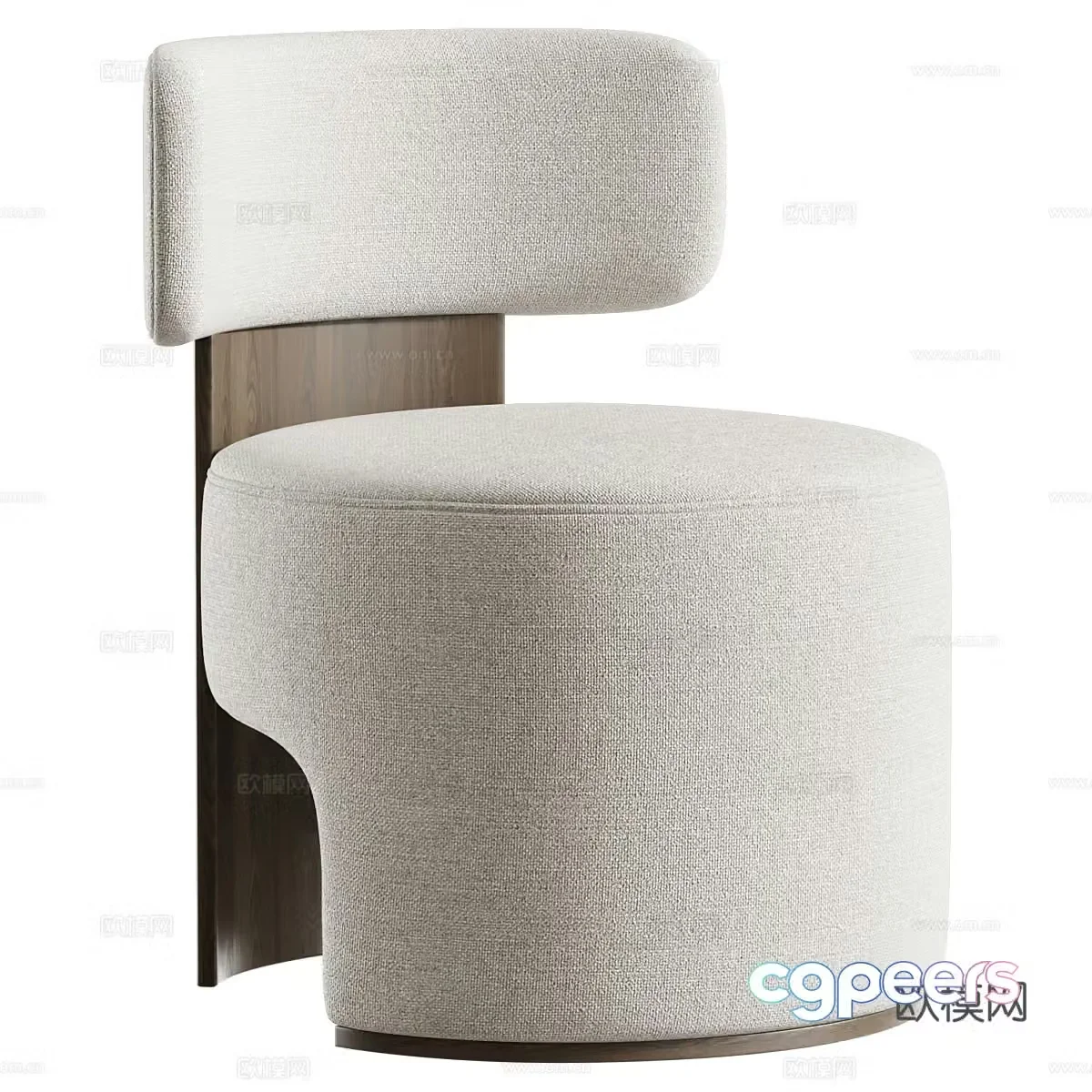 New Chinese style fabric wooden armchair 3D model
